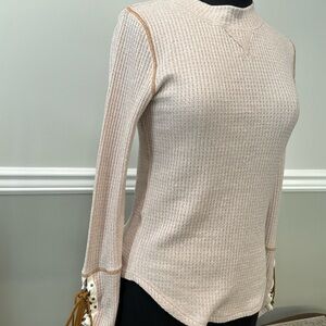 NWT Free People fitted waffle weave top size Large